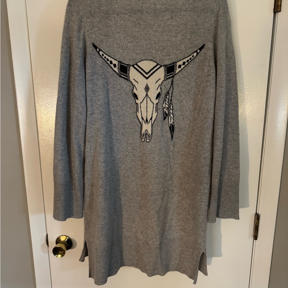 Skull Cashmere cardigan with Skull Design, size large cashmere